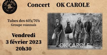 Concert OK Carole le vendredi 3 février 2023 - 20h30 au Laser&Beers